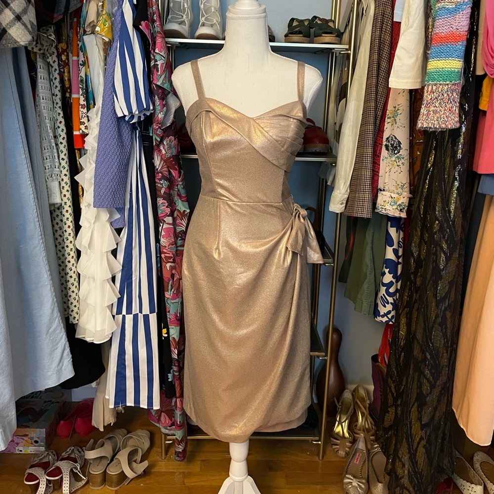 Retrospec’d Gold Wiggle Dress - Size 2